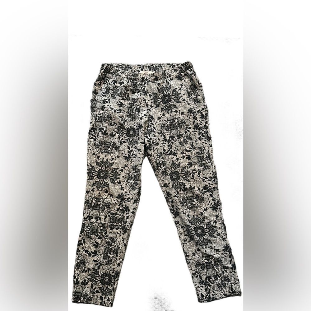 G by Giuliana Black and Cream Trousers with Intricate Design